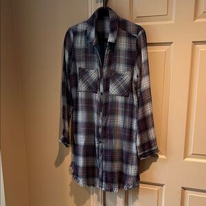 Plaid Button-Up Shirtdress